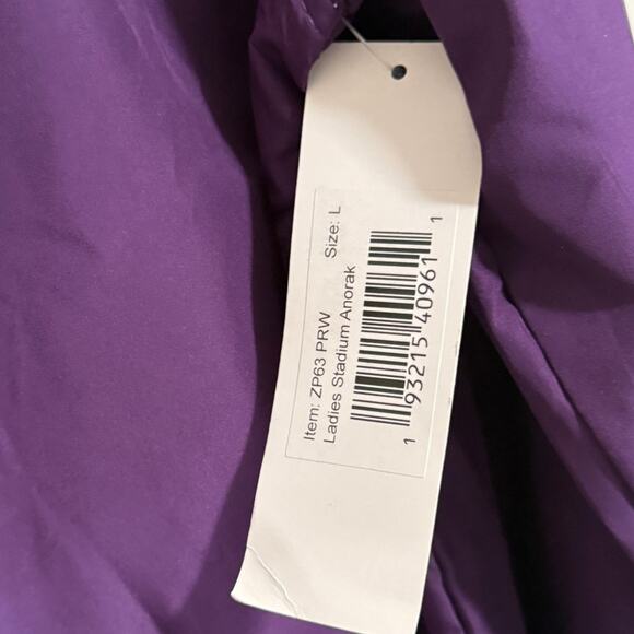 Boxercraft Ladies Stadium Anorak Purple White Half Zip Hooded Jacket Size L - Picture 4 of 6